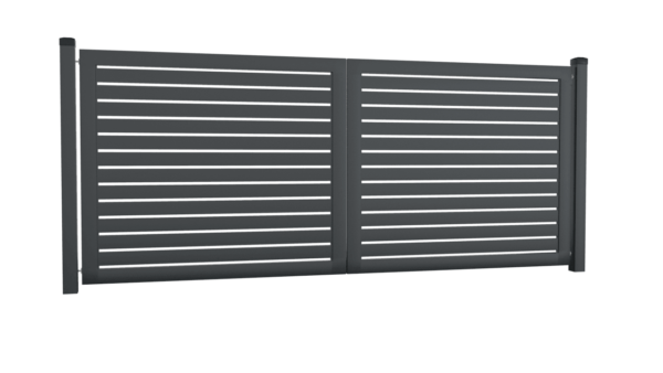 Brama palisadowa dwuskrzydłowa o wys. 1650mm - RAL7016 (grafit), 4000 mm