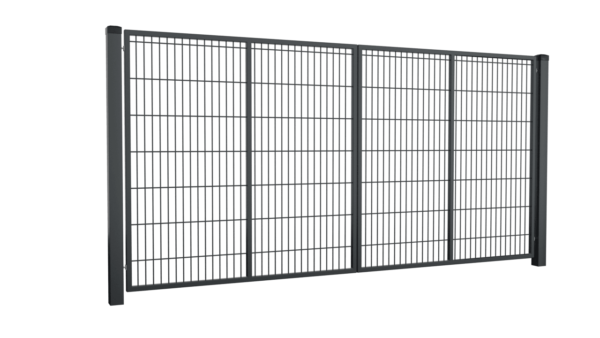 Brama panelowa dwuskrzydłowa 2D (6/5/6) wys. 1650mm - RAL7016 (grafit), 4000 mm