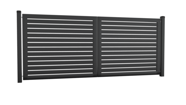 Brama palisadowa dwuskrzydłowa o wys. 1650mm - RAL9005 (czarny), 4000 mm
