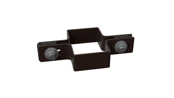 Obejma przelotowa 60x40mm - RAL8017 (brązowy), fi-5mm, Nierdzewne - nakrętka zwykła